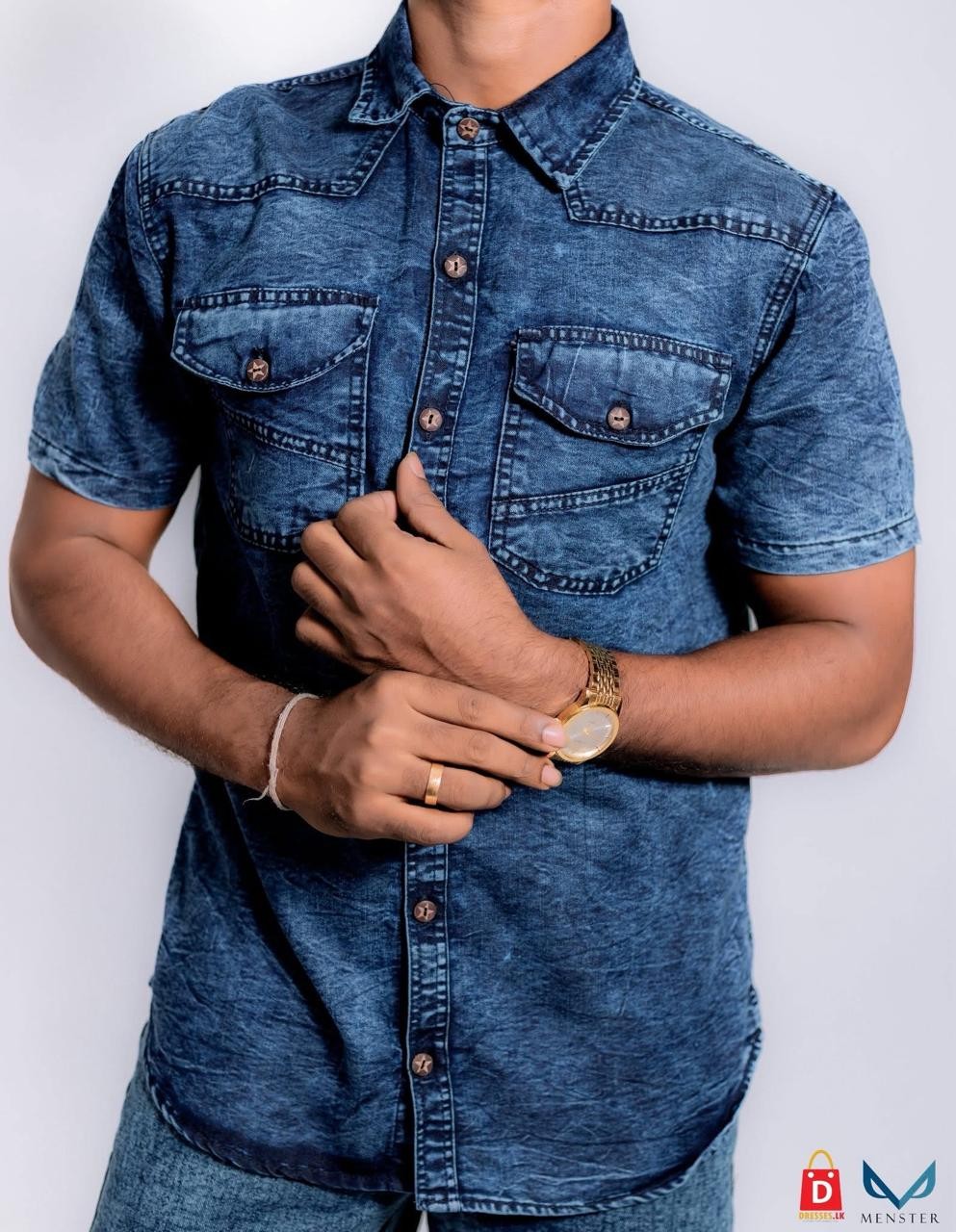 short sleve denim shirt