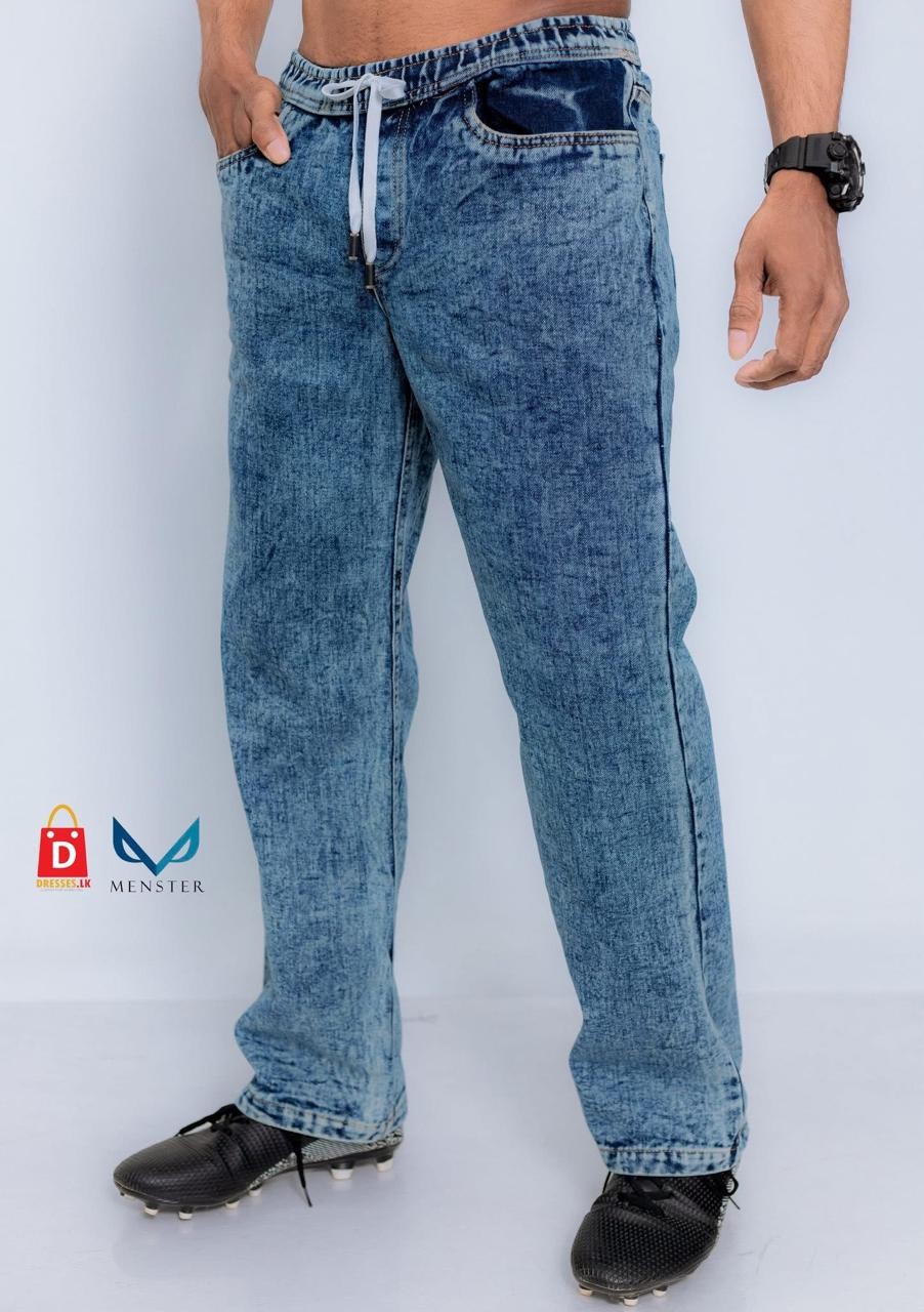 Acid wash black and blue jogger